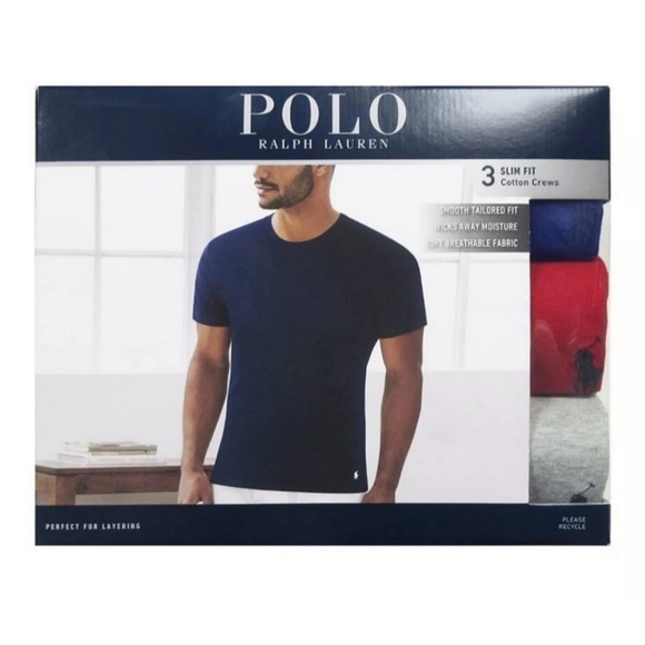 Polo Ralph Lauren 3-Pack Slim Fit Crew Neck T-Shirts - Picture 1 of 5